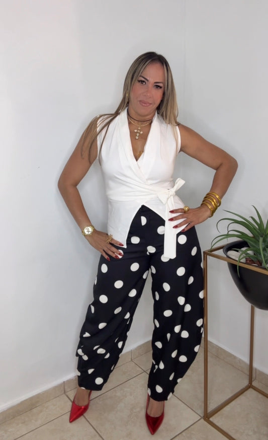 White Vest Blouse