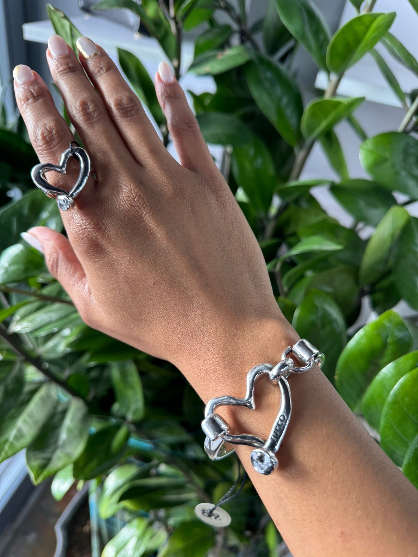 Colección Corazón Silver. CADENA.BANGLE, SORTIJA