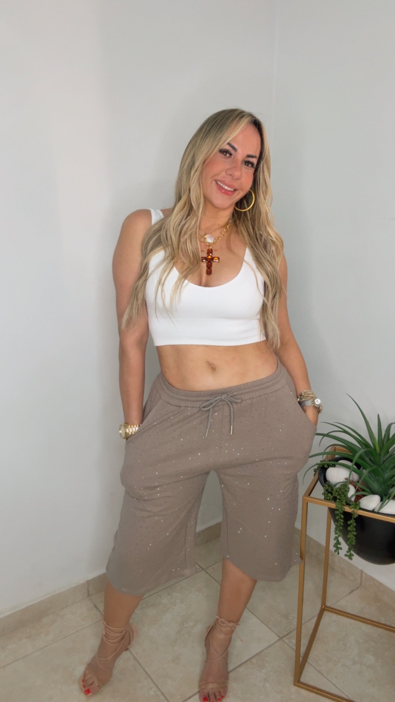 Taupe Glam Bermuda