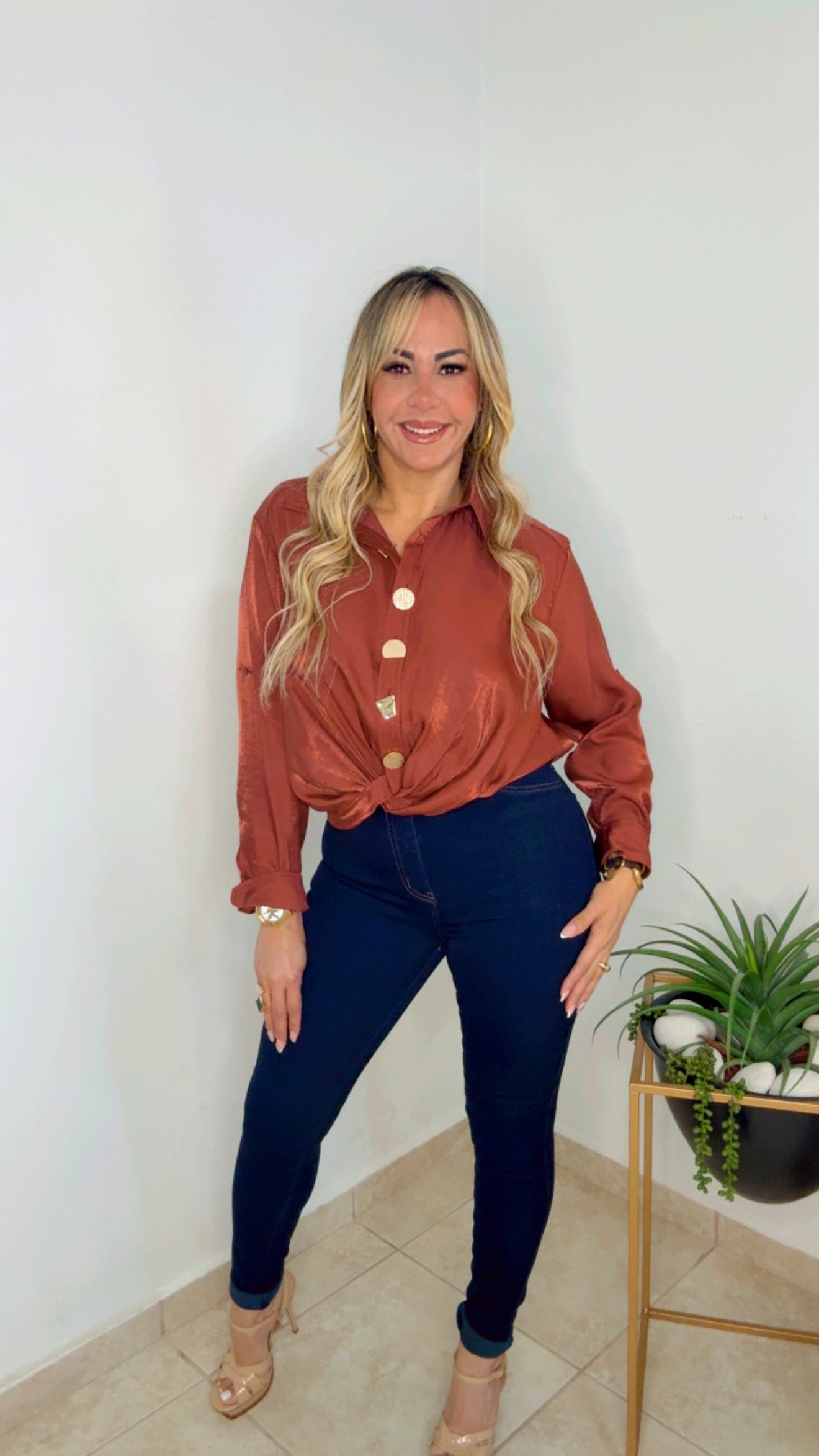 Rust Elegant Blouse