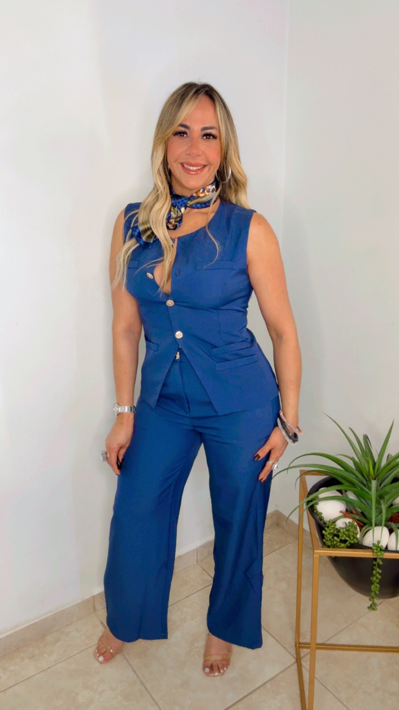 Navy Vest Elegant Set