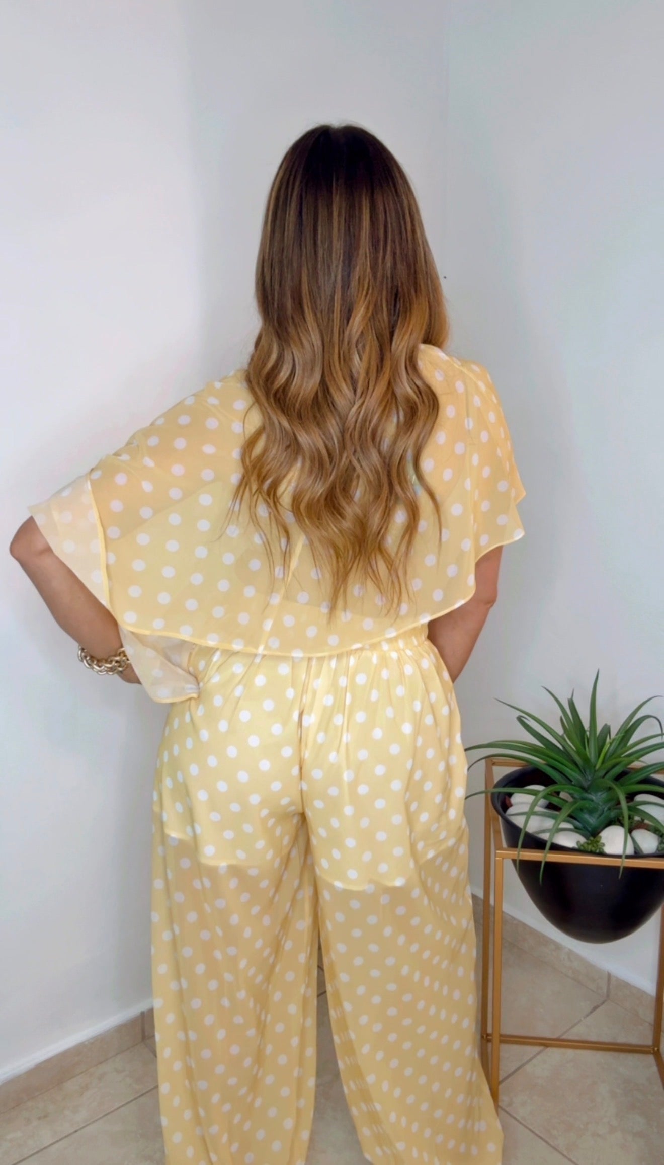 Yellow And White Polka Dots Aladdin Set