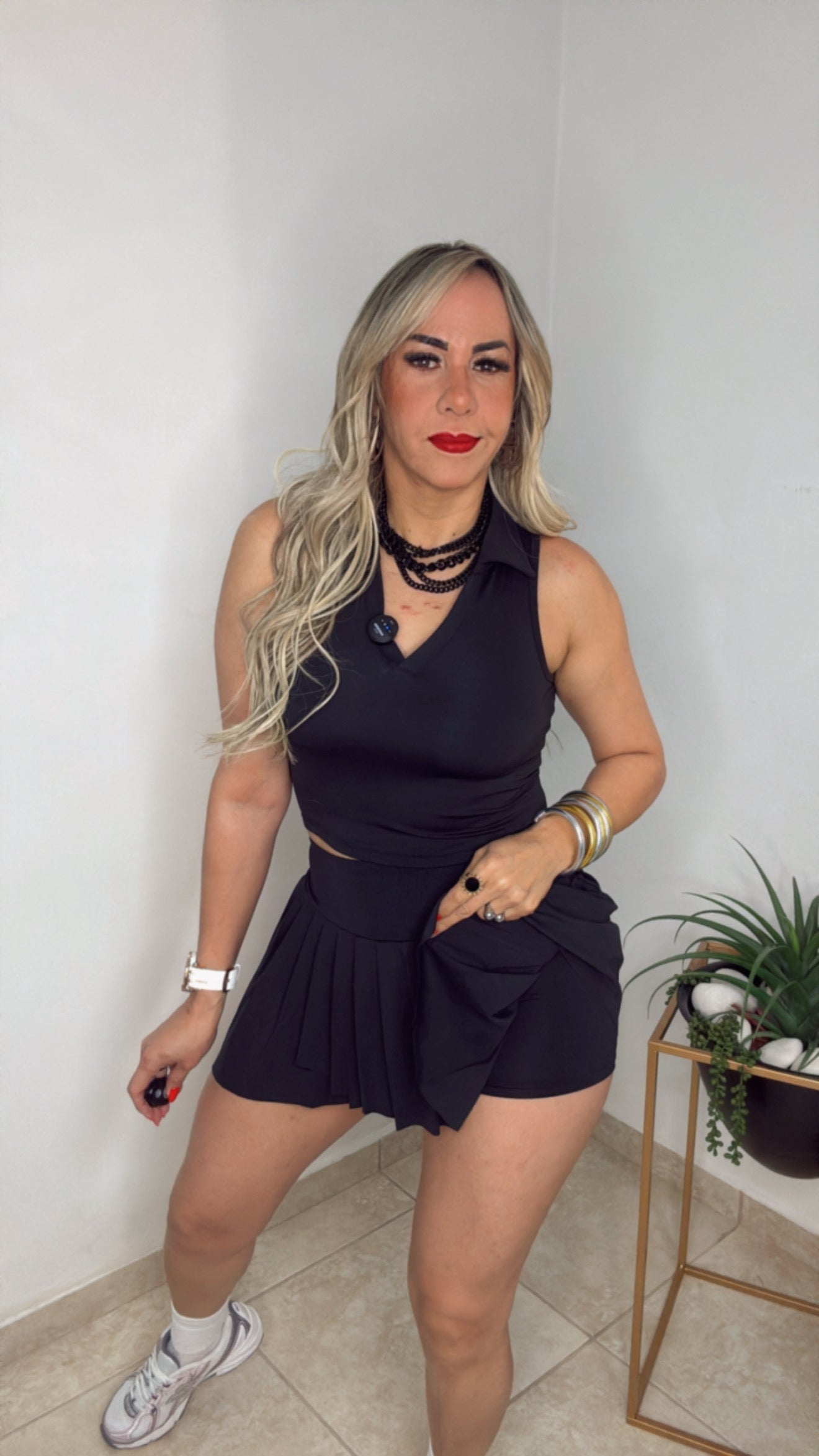 Black Sport Skirt Set