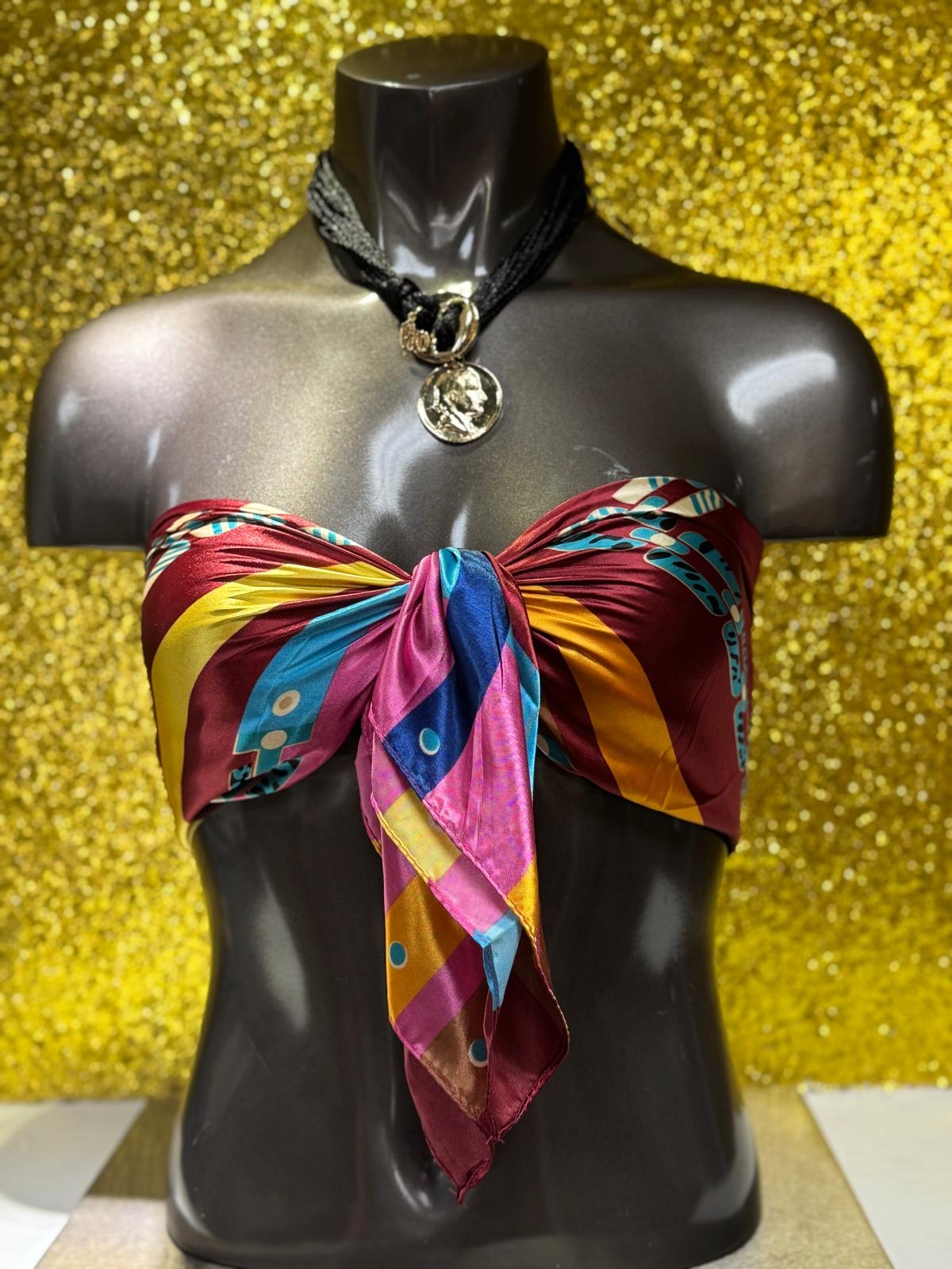 Pañuelo En Satin Multi Burgundy