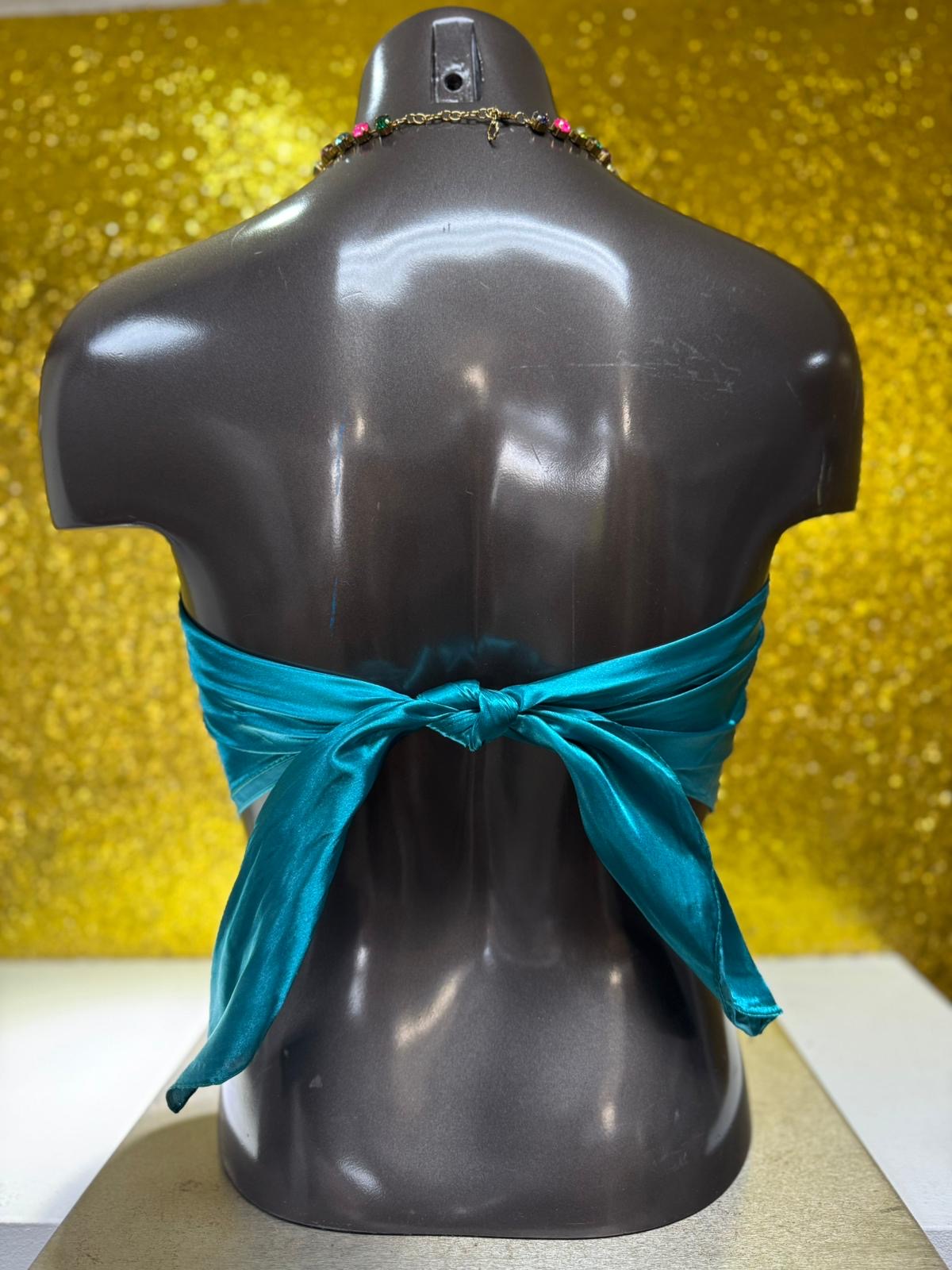 Teal Pañuelo en Satin