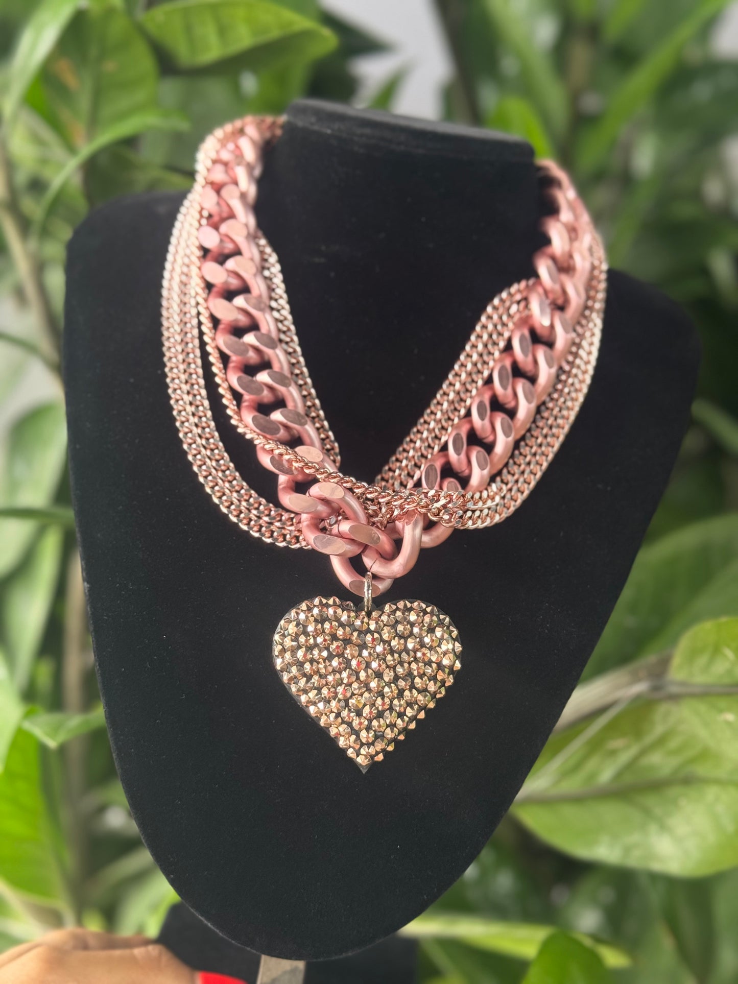 BE Collar Corazón Rose Gold Corazón Full Swarovski