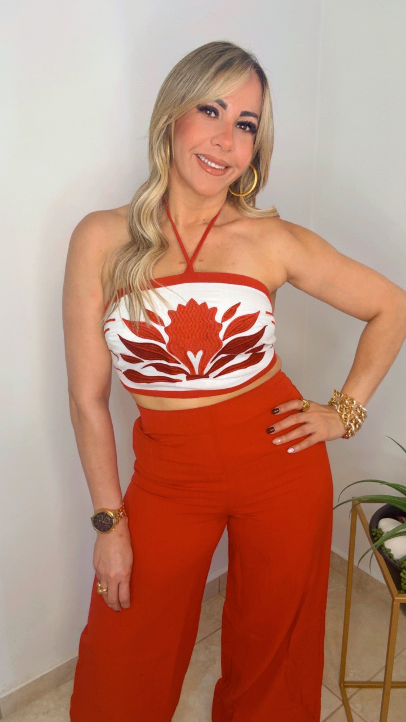 Cherry Set Pant Set