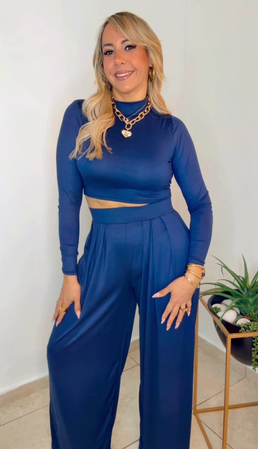 Navy Relaxing Palazzo Set