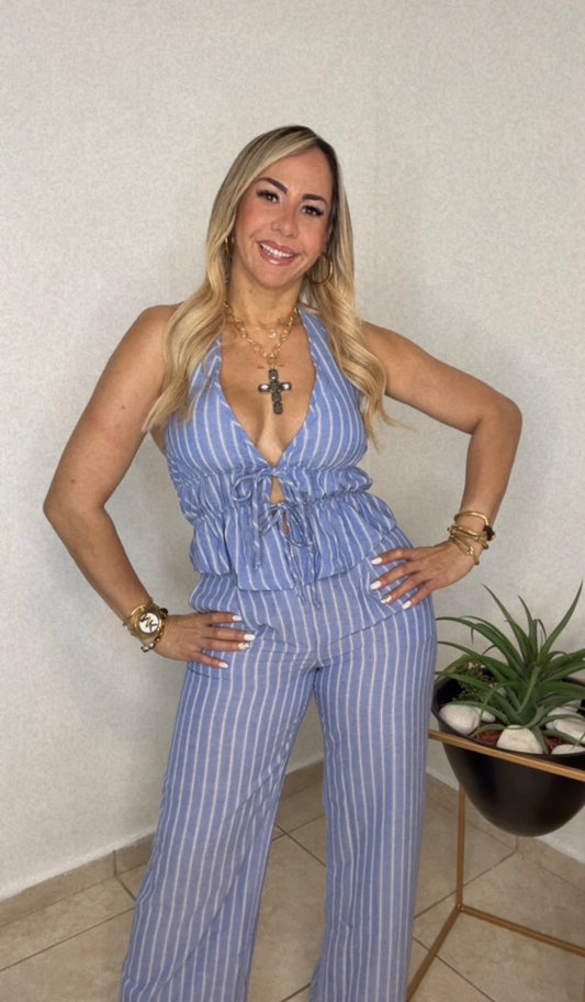 Blue And White Lines Set