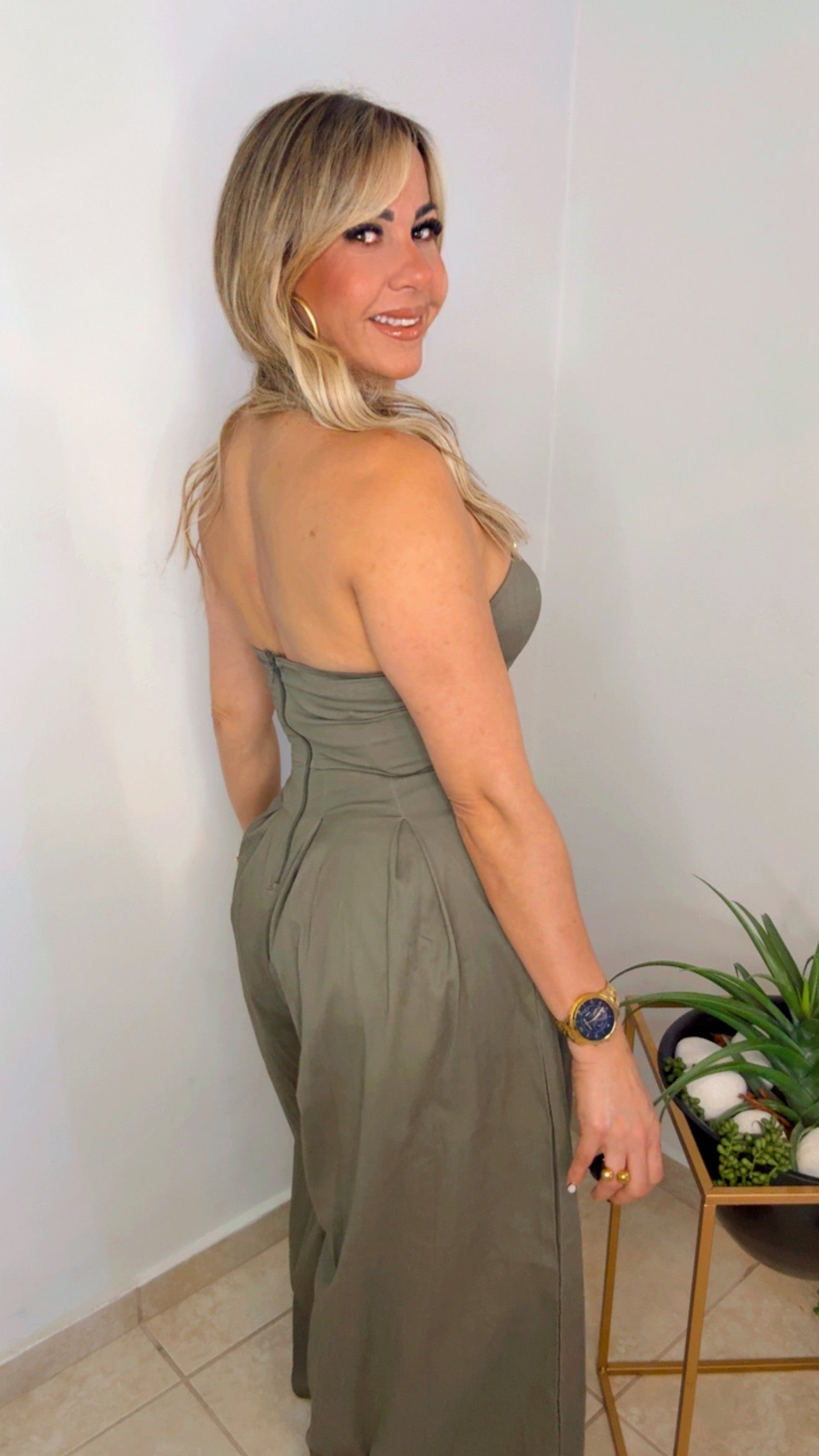 Olive Tube Jumpsuit