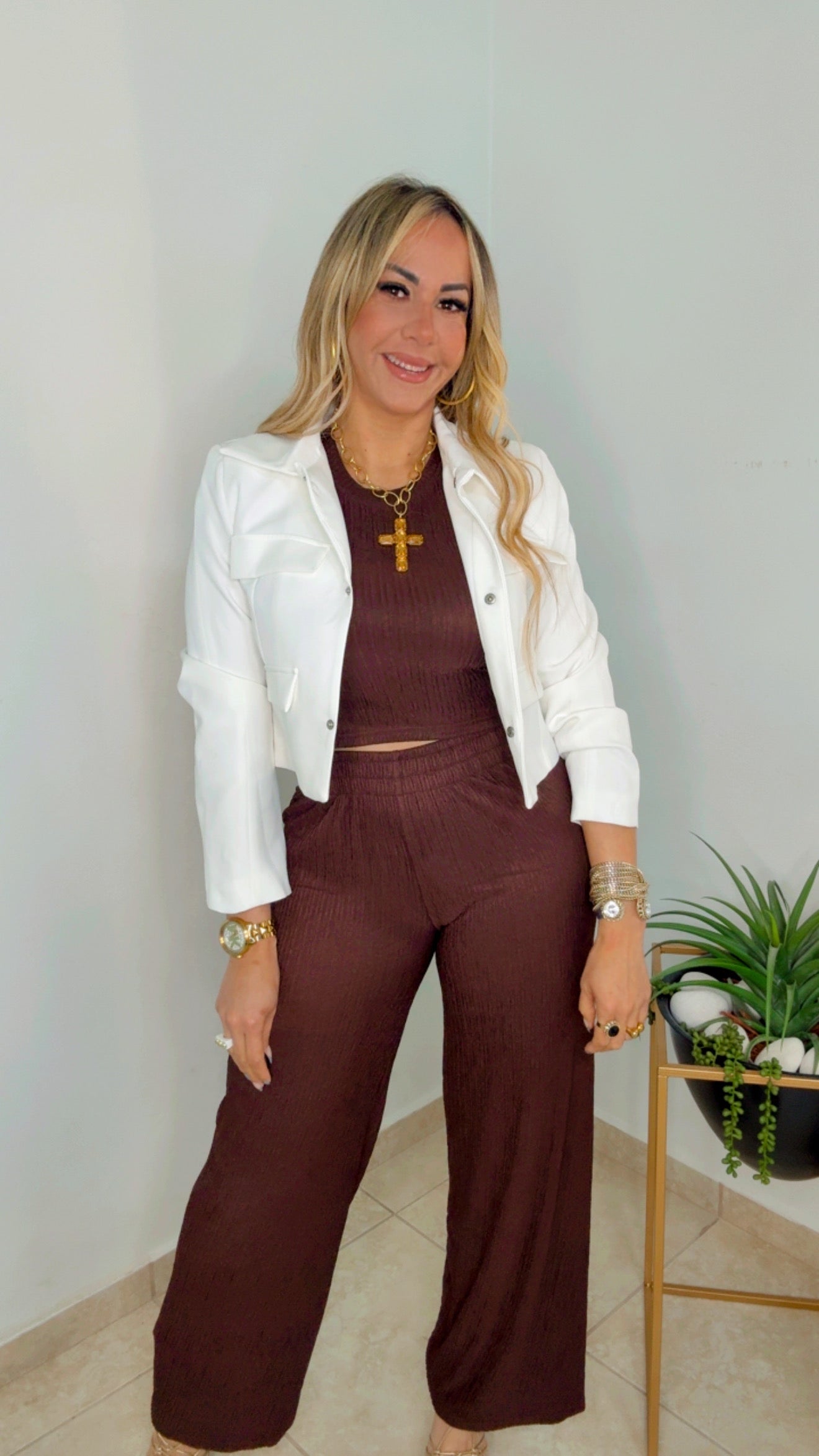 White Short Blazer