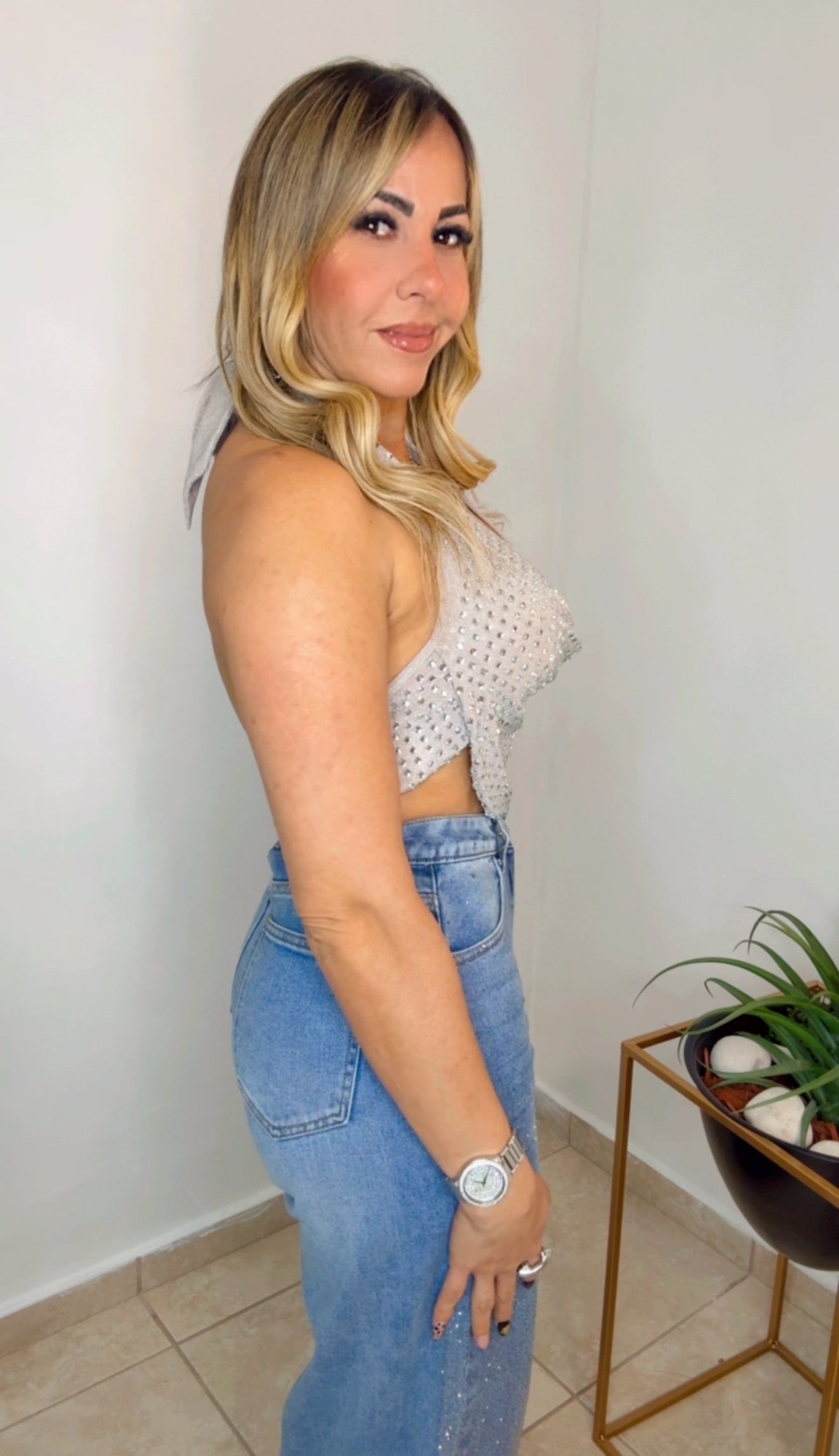 Denim Splash Palazzo