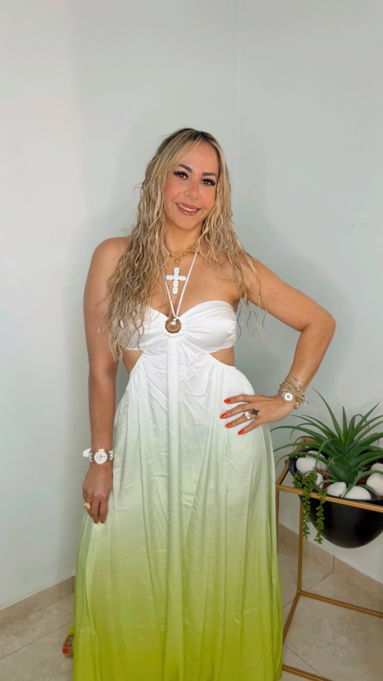 Green Santorini Maxi Dress