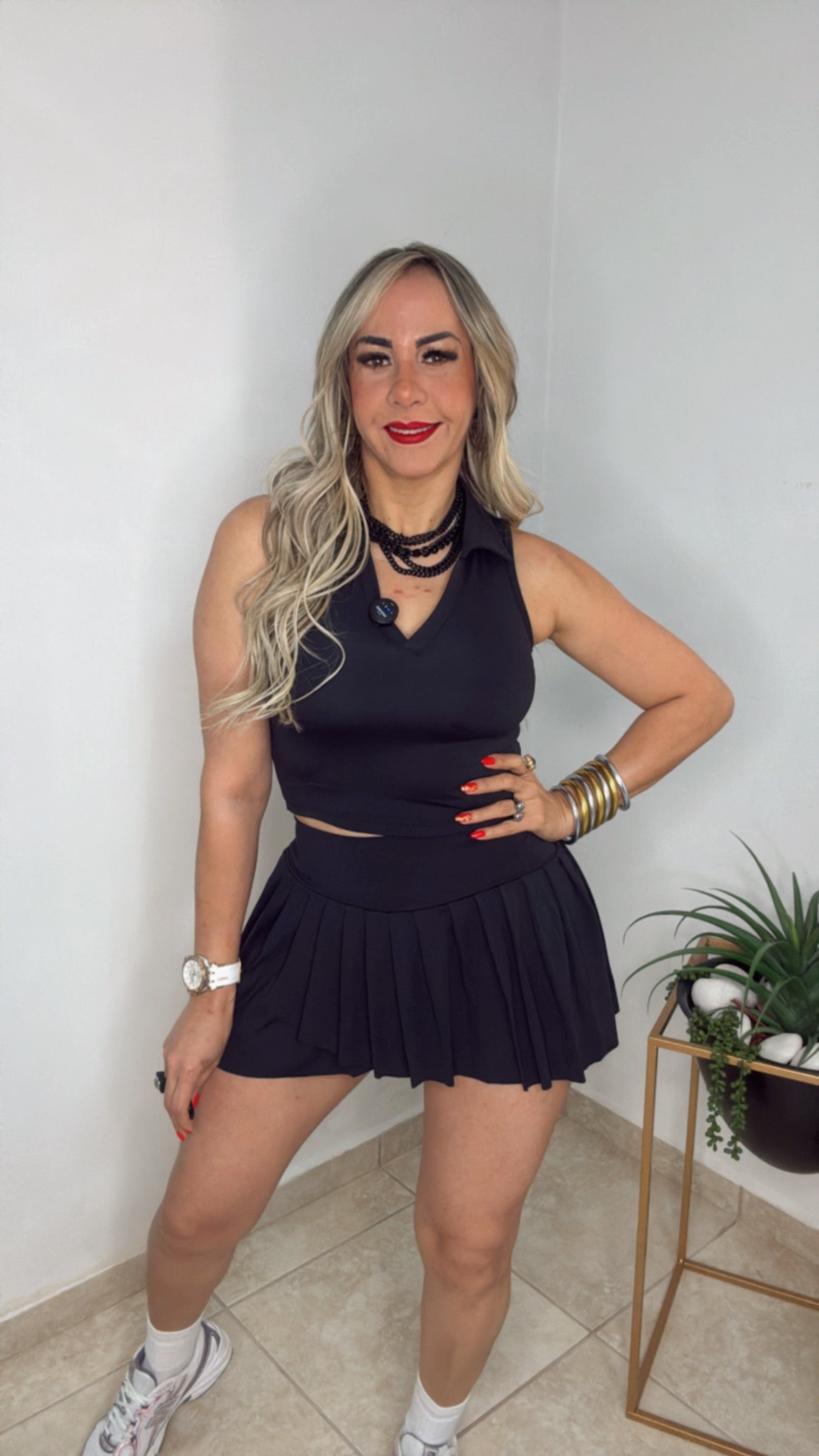 Black Sport Skirt Set