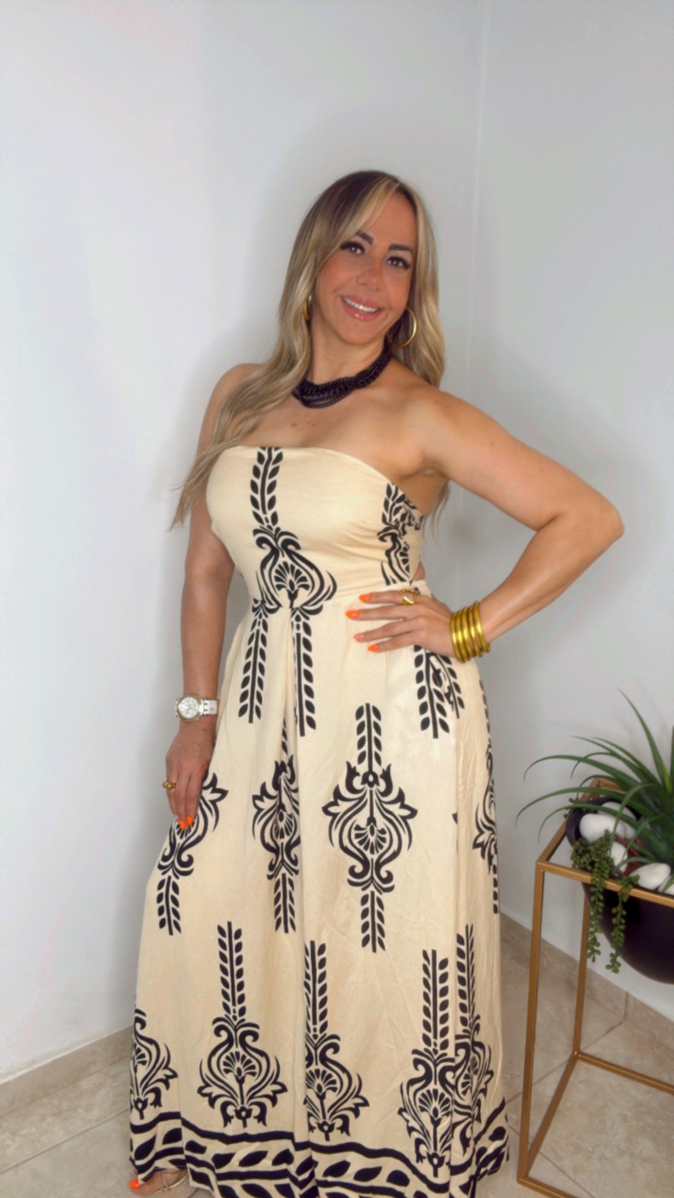 Vainilla And Black Jumpsuit