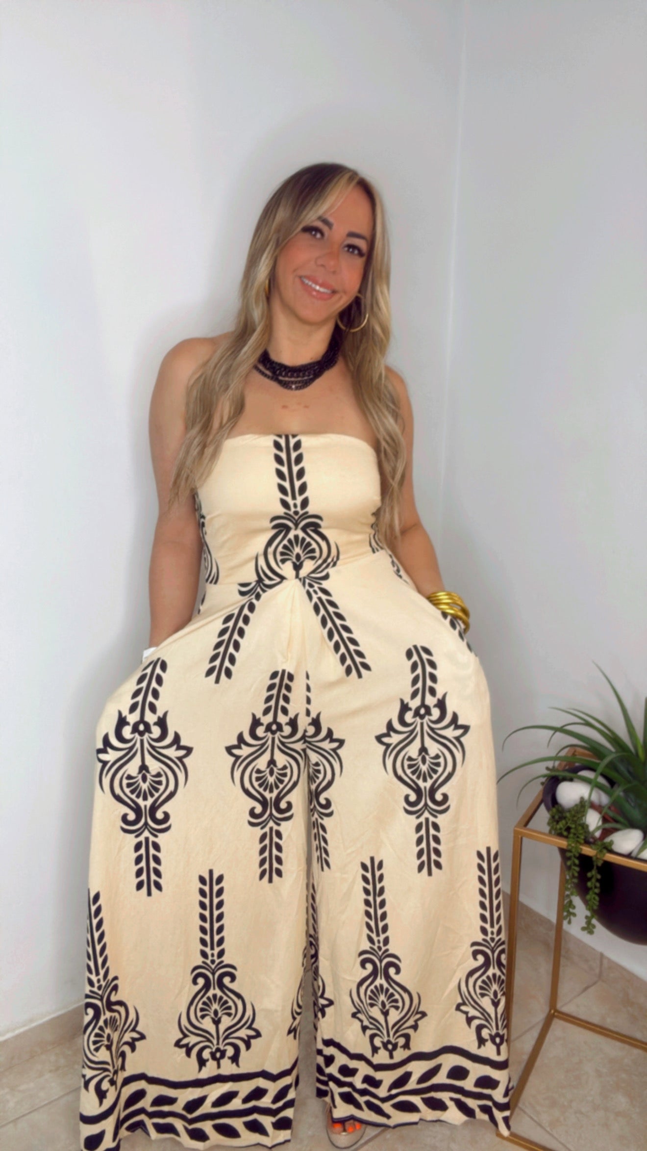 Vainilla And Black Jumpsuit