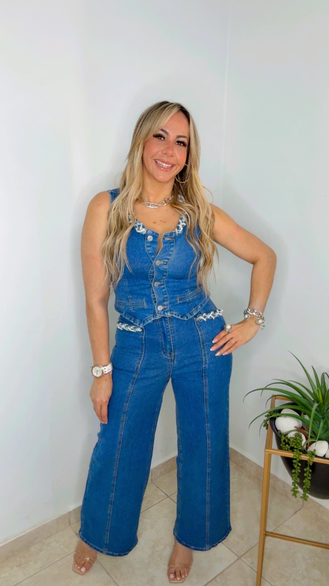 Denim Vest Set