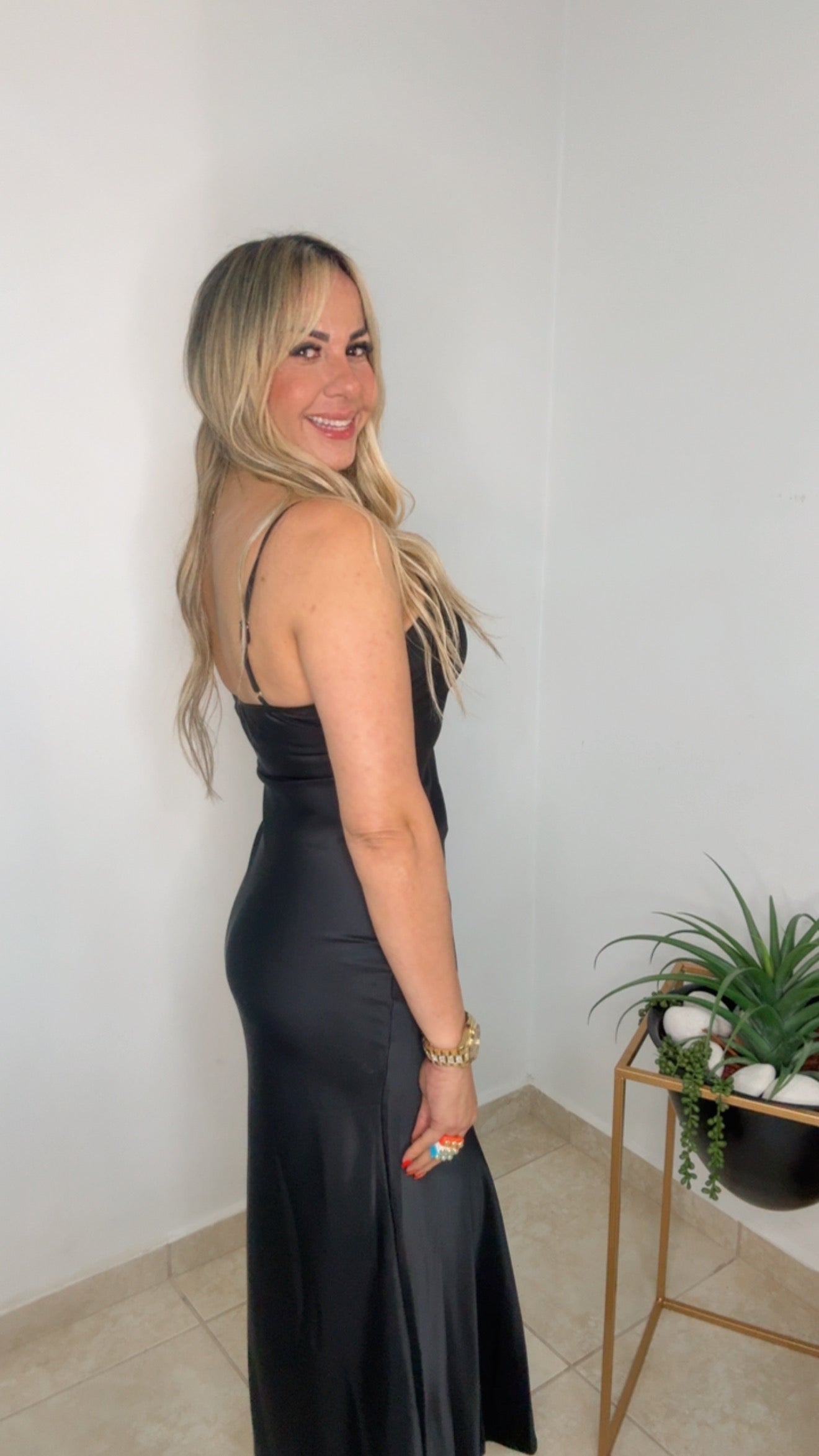 Black Satin Dress