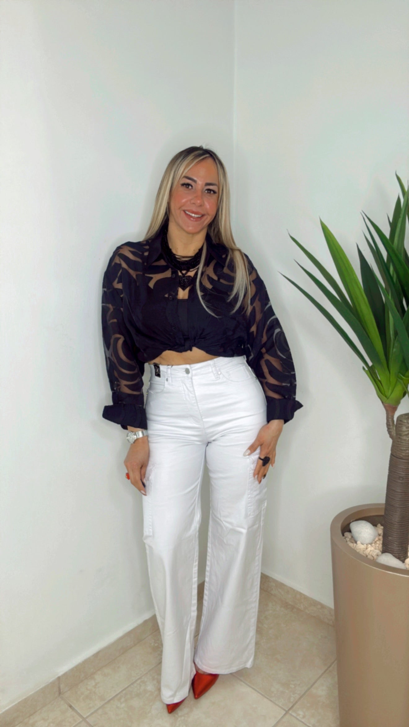 White Cargo Jeans