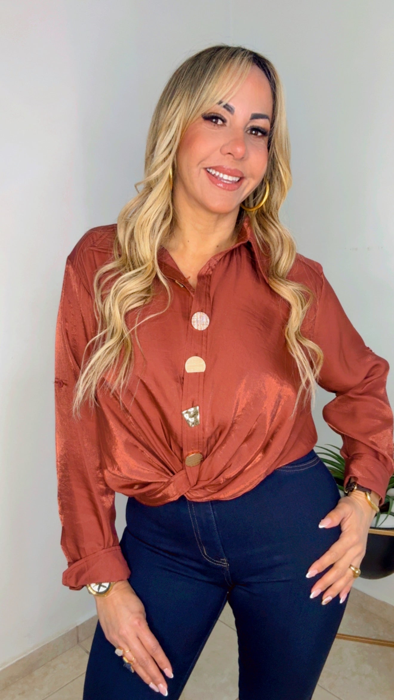 Rust Elegant Blouse