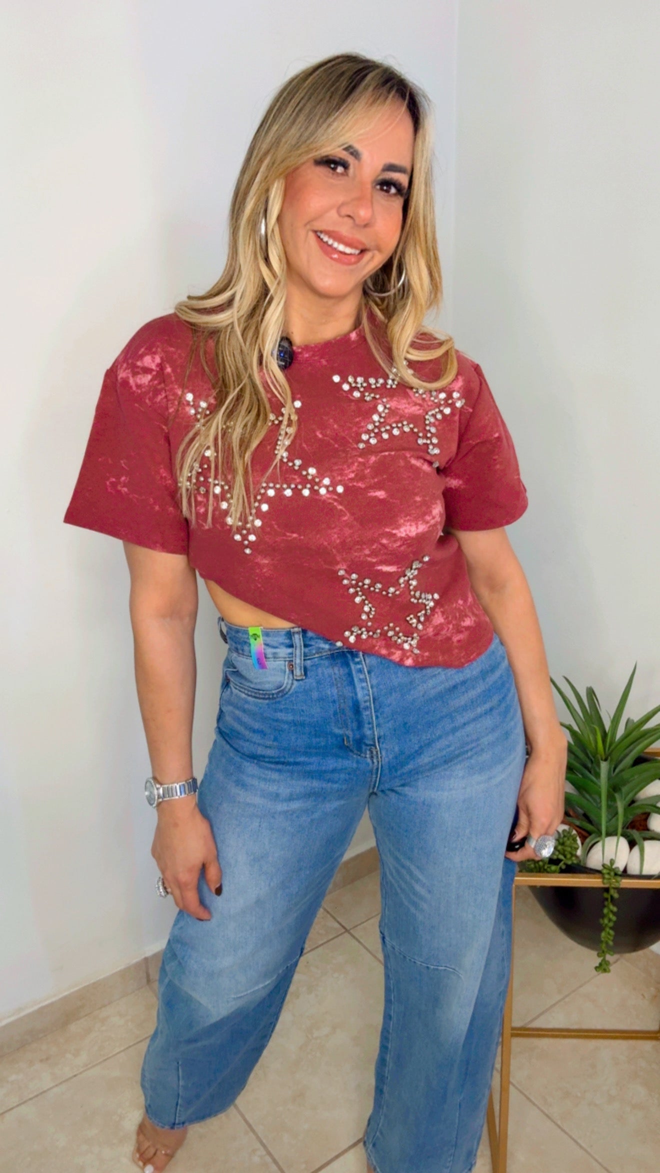 Burgundy Star Tshirt