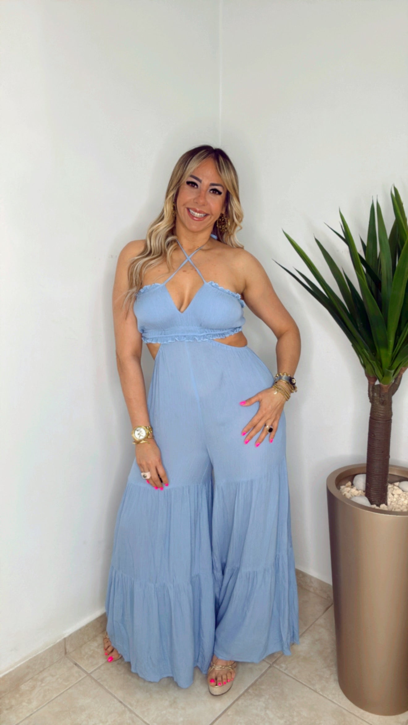 Baby Blue Relaxing Jumpsuit (VENTA FINAL, NO CAMBIO, NO NADA)