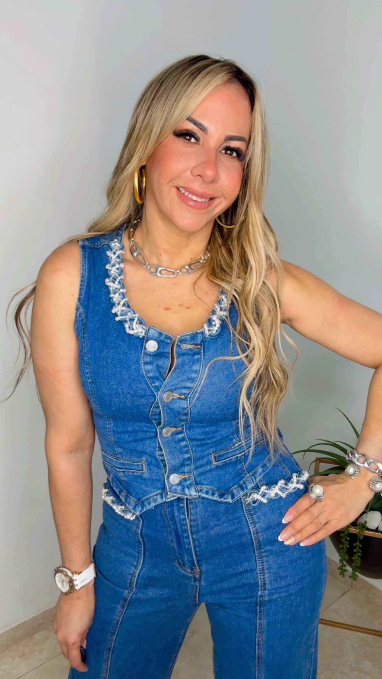 Denim Vest Set