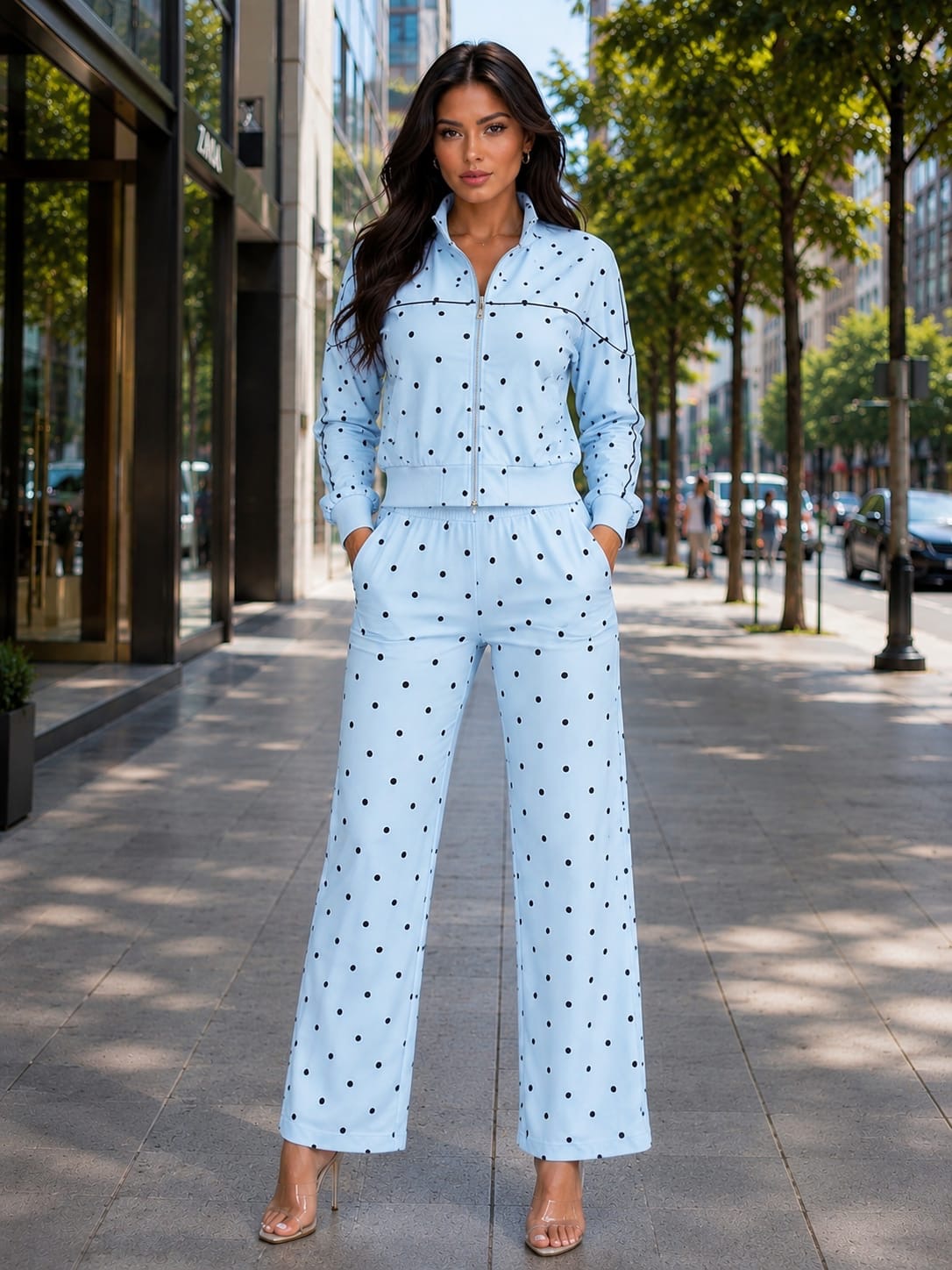 Blue And Brown Polkadots Travel Set (LLEGANDO ESTA SEMANA)