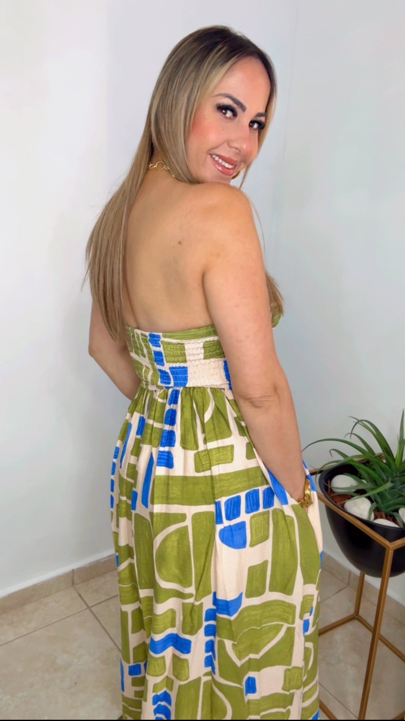 Multi Olive Strapless Jumpsuit (PRE VENTA) LLEGANDO PRÓXIMA SEMANA