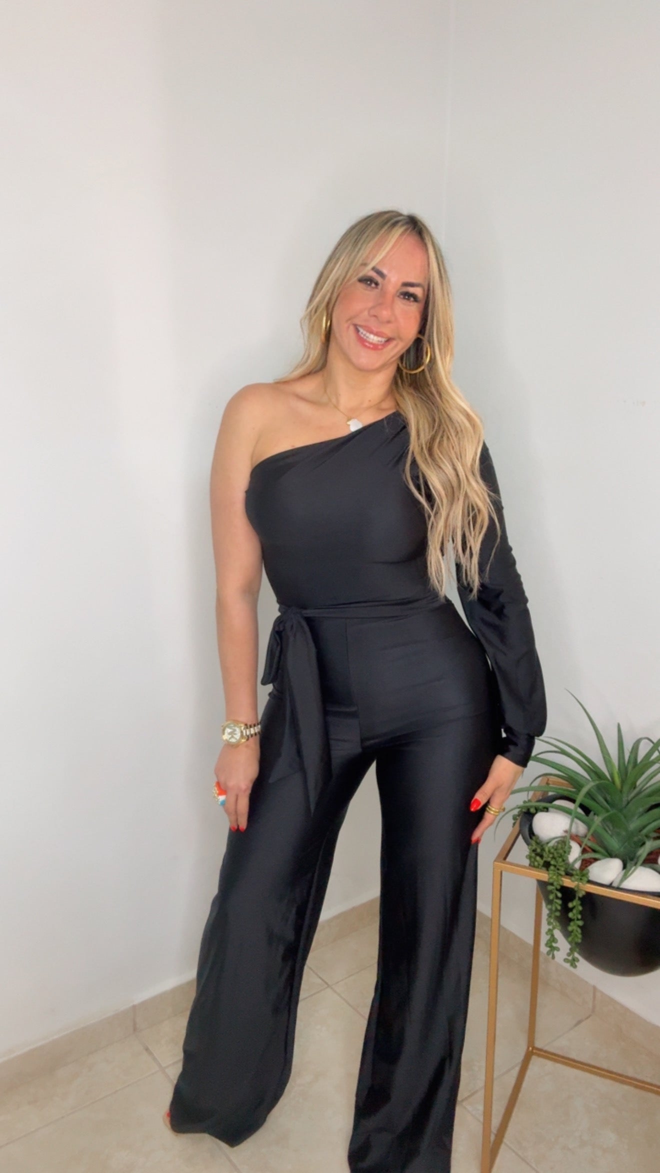 Black One Shoulder Jumpsuit