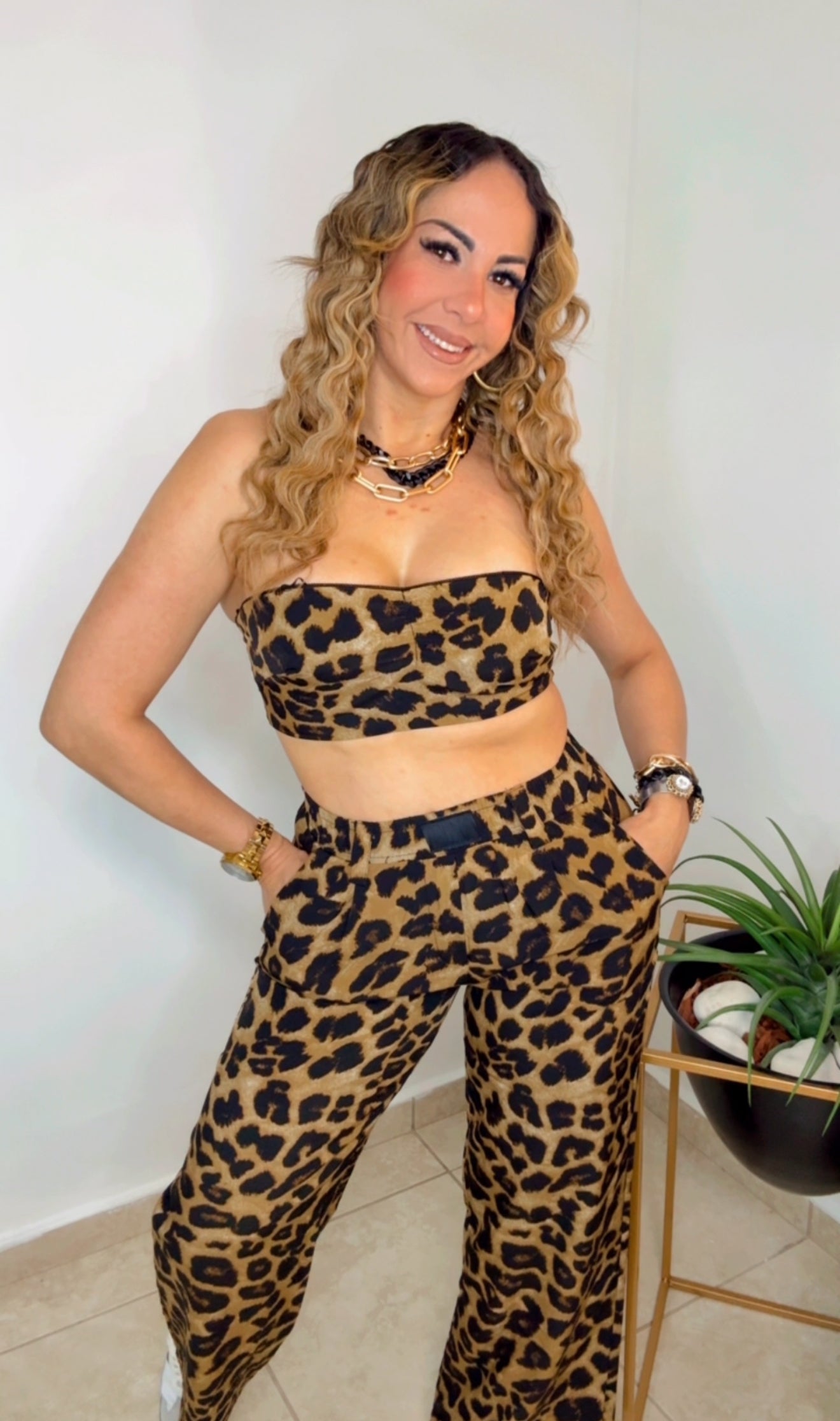 Leopard Crop Set