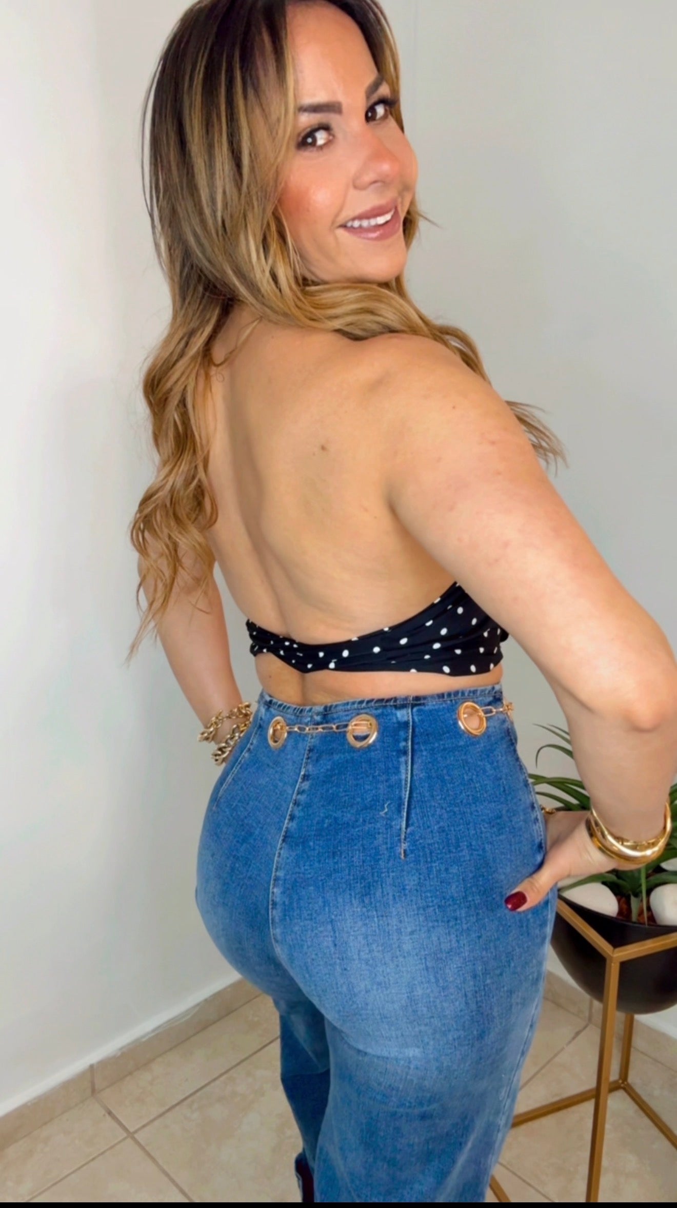 Black And Cream Tie Tank