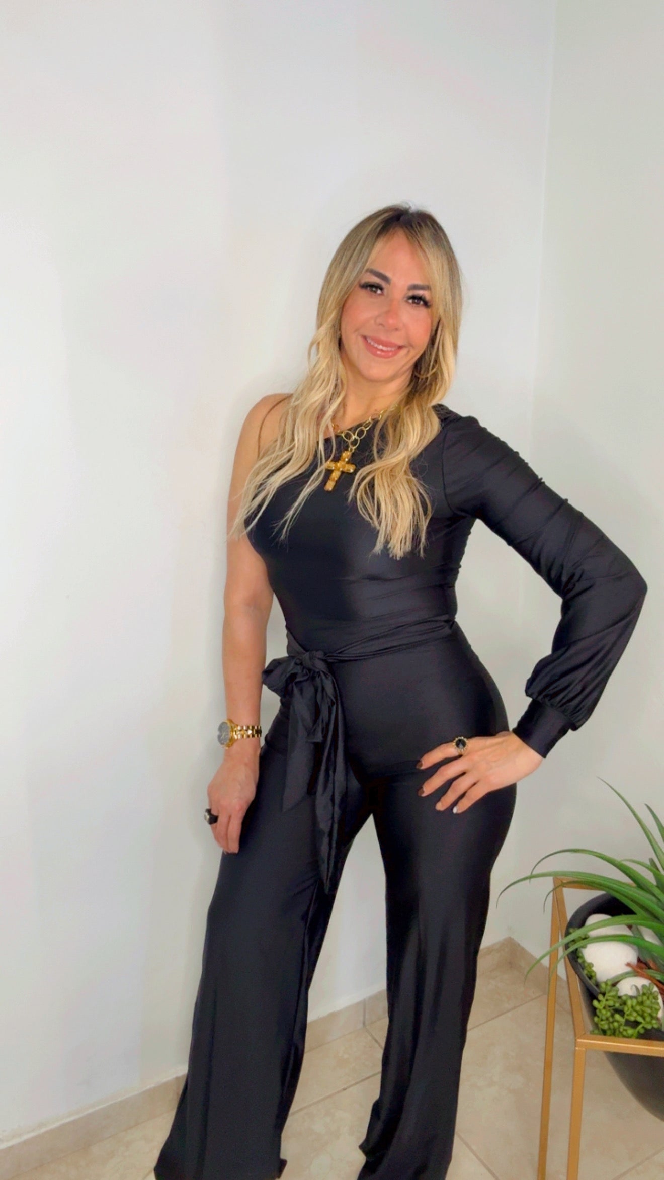 Black One Shoulder Jumpsuit