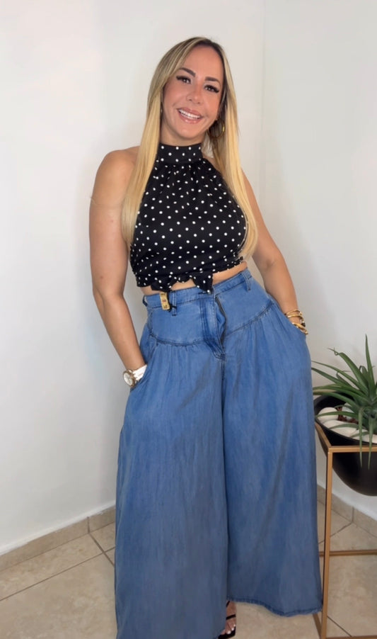 Polkadots Halter Crop