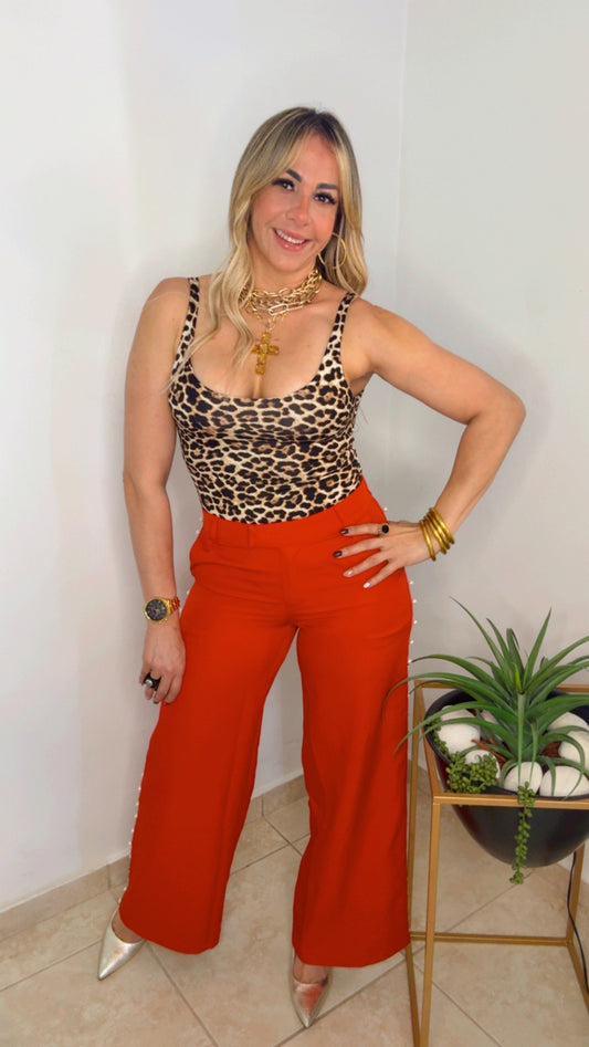 Red Wide Leg Pants
