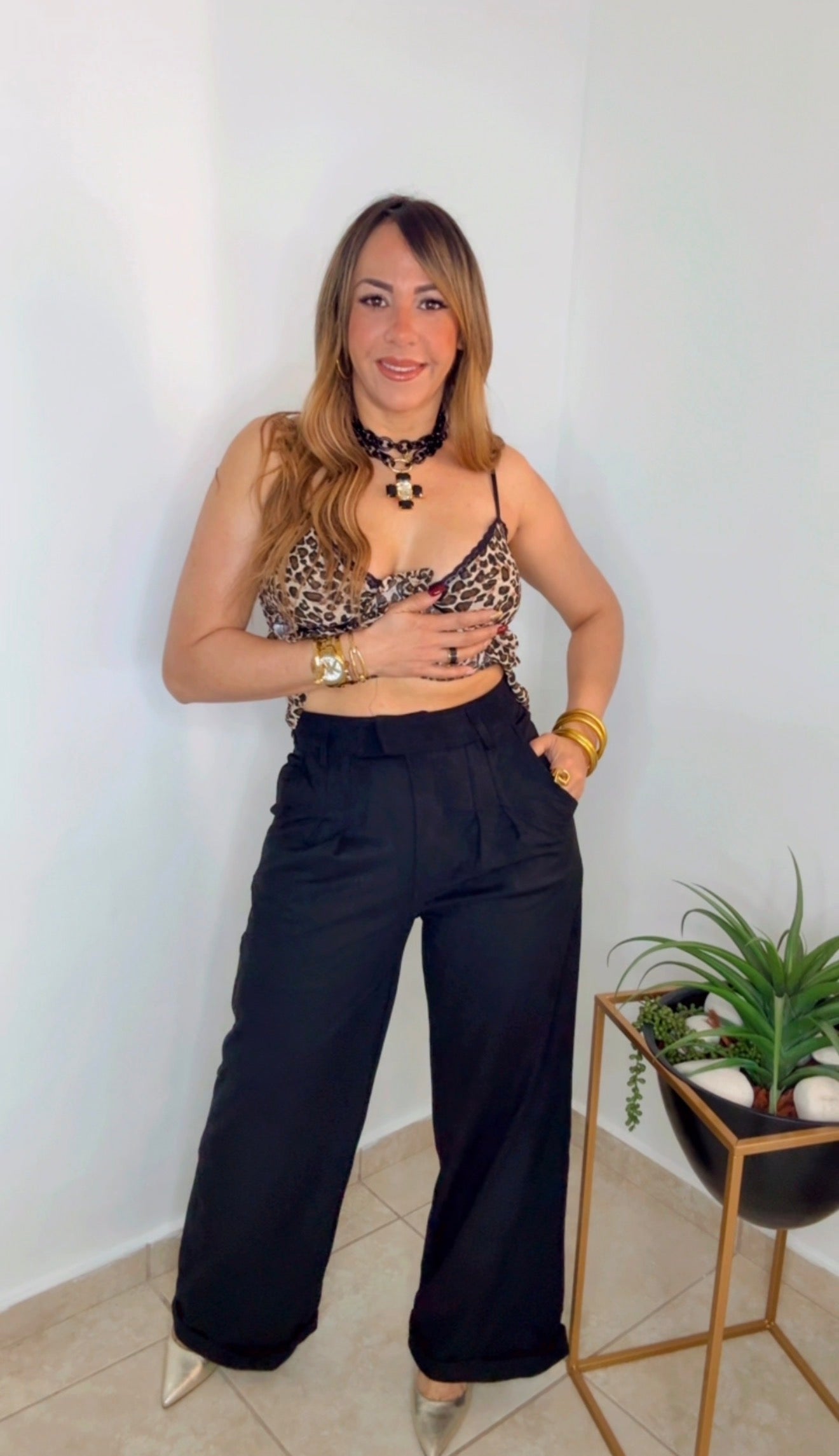 Black Suede Elegant Pant