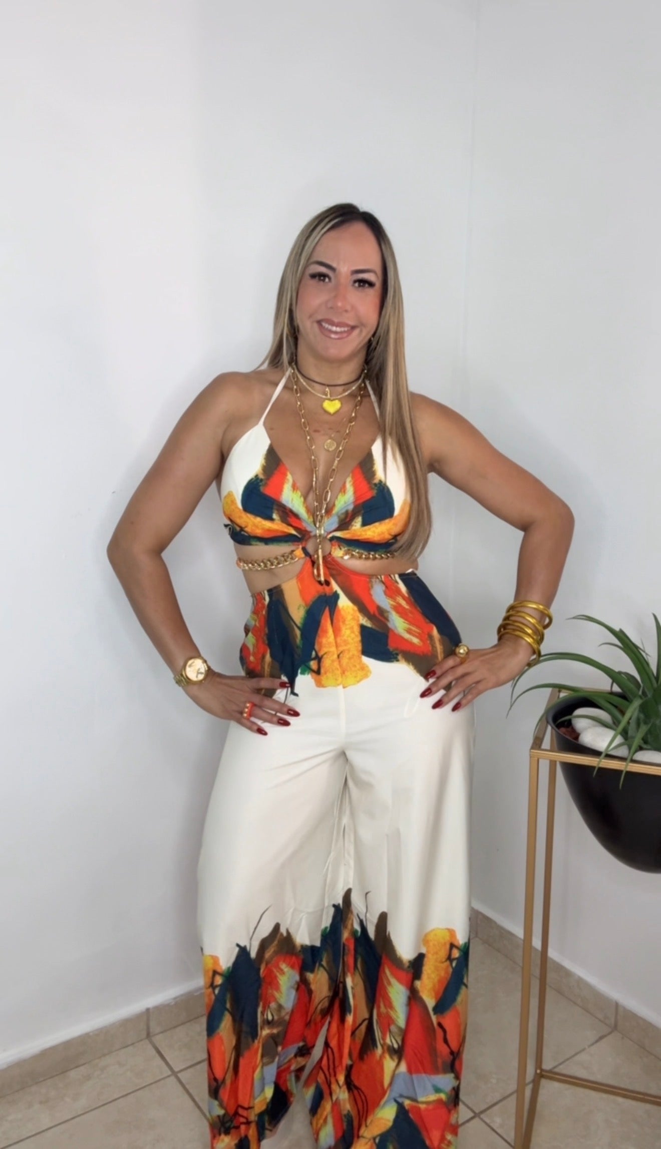 Tropical Halter Jumpsuit