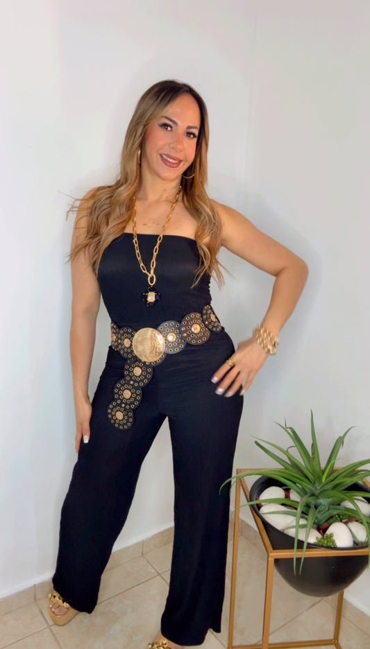Black Classic Tube Jumpsuit