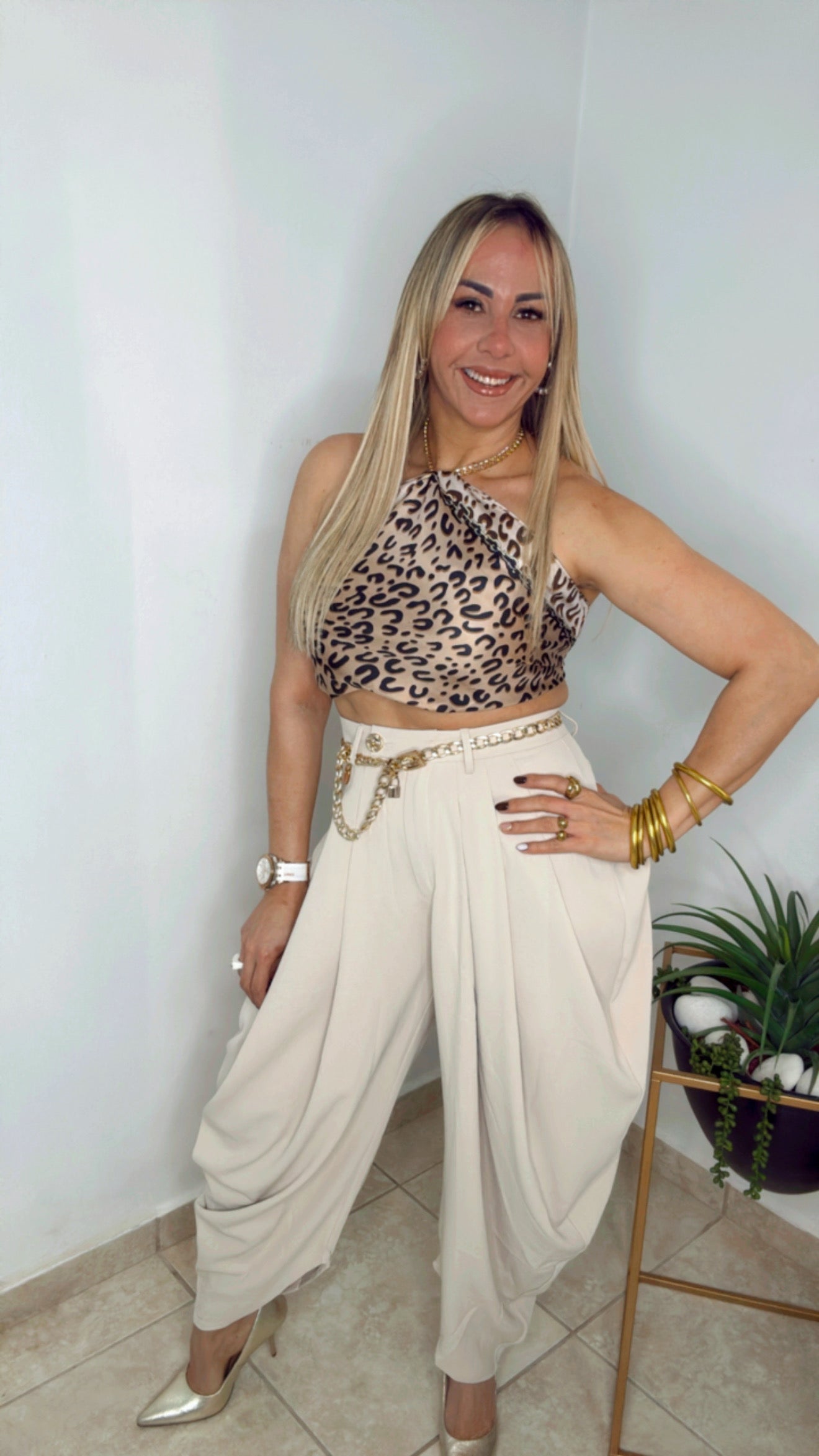 Beige Ballon Pant