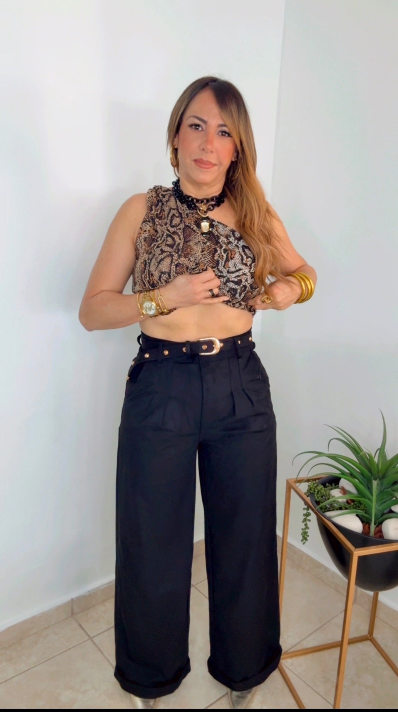 Black Suede Elegant Pant