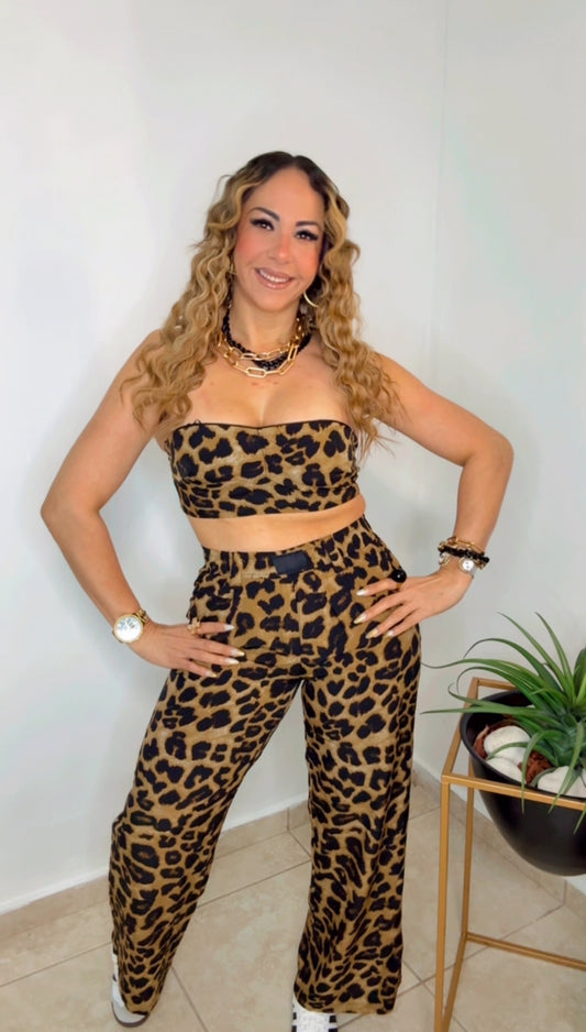 Leopard Crop Set