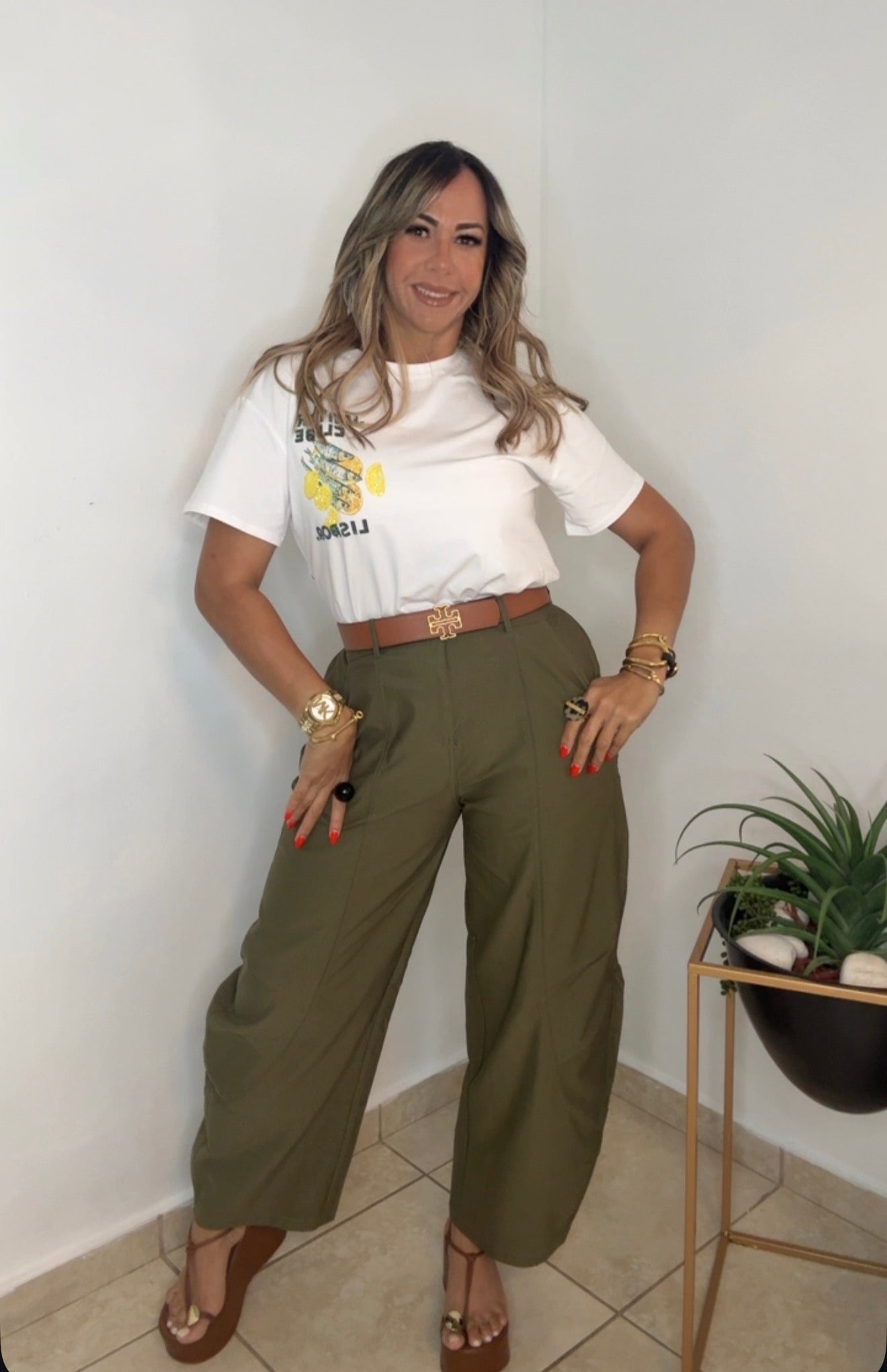 Olive Barrel Pant