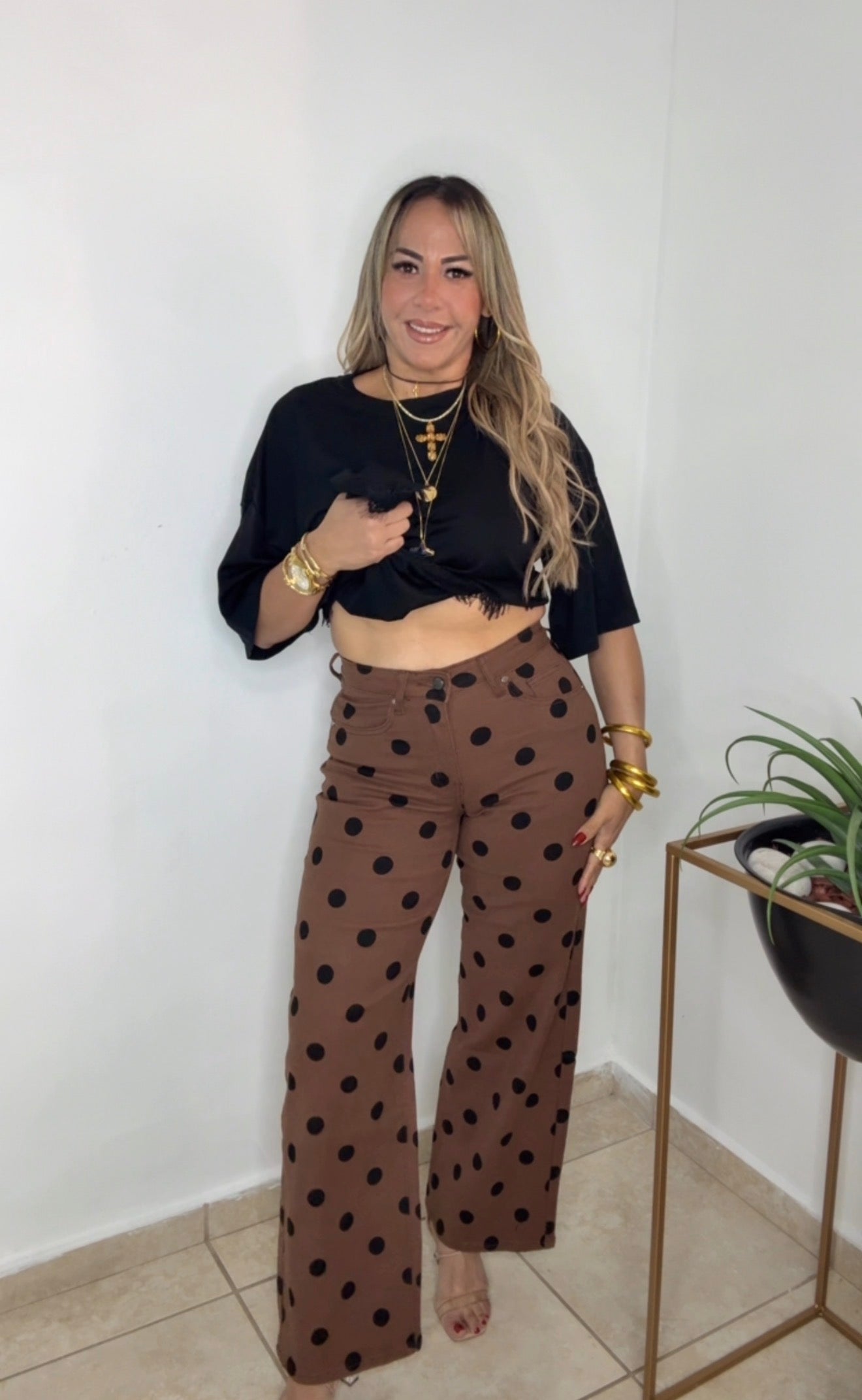 Brown Wide Leg Polkadots (PRE VENTA! Llegando PROXIMA SEMANA)
