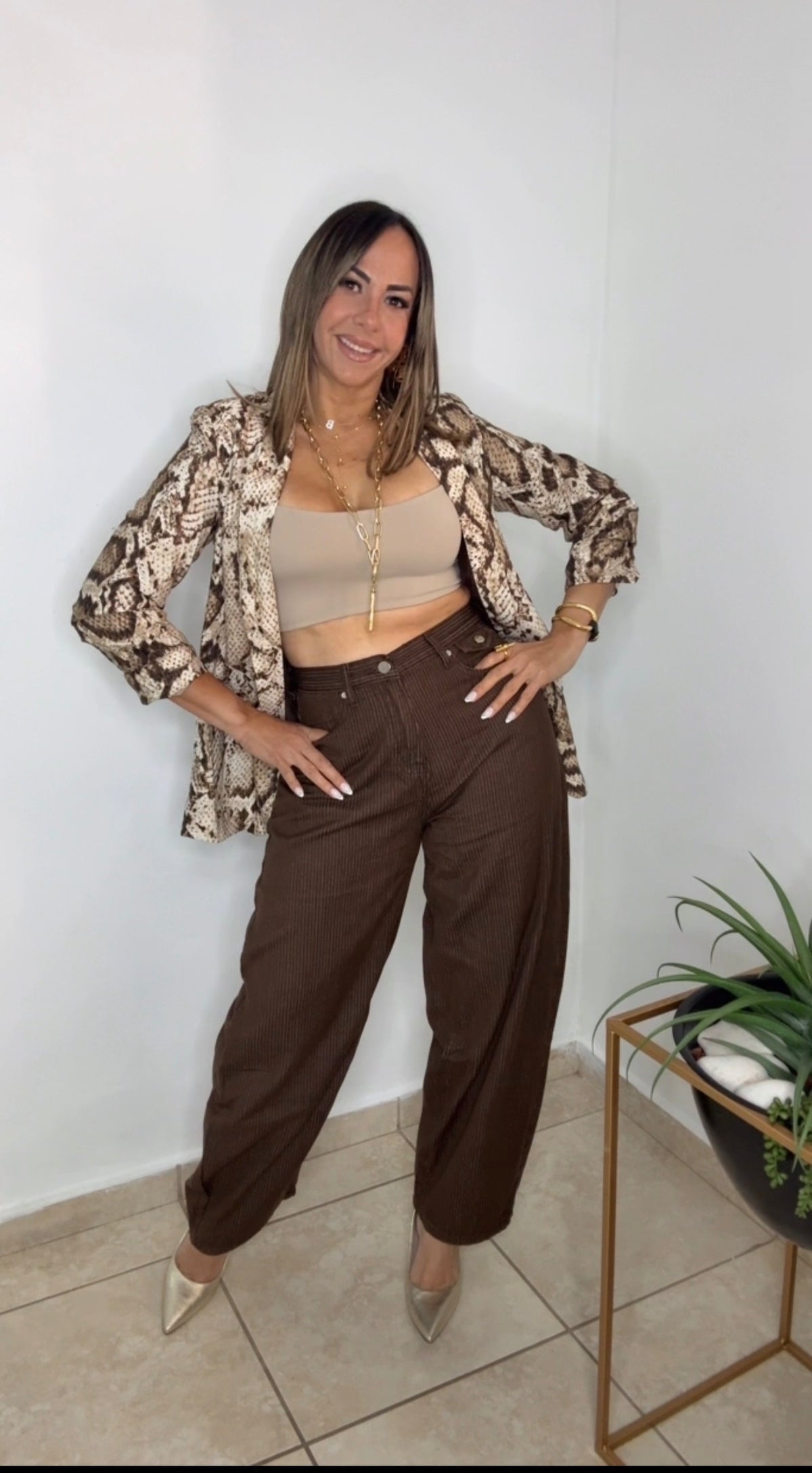 Snake Multi Camel Blazer