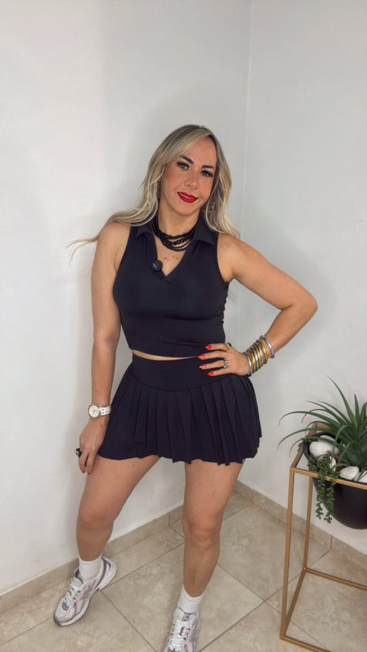 Black Sport Skirt Set