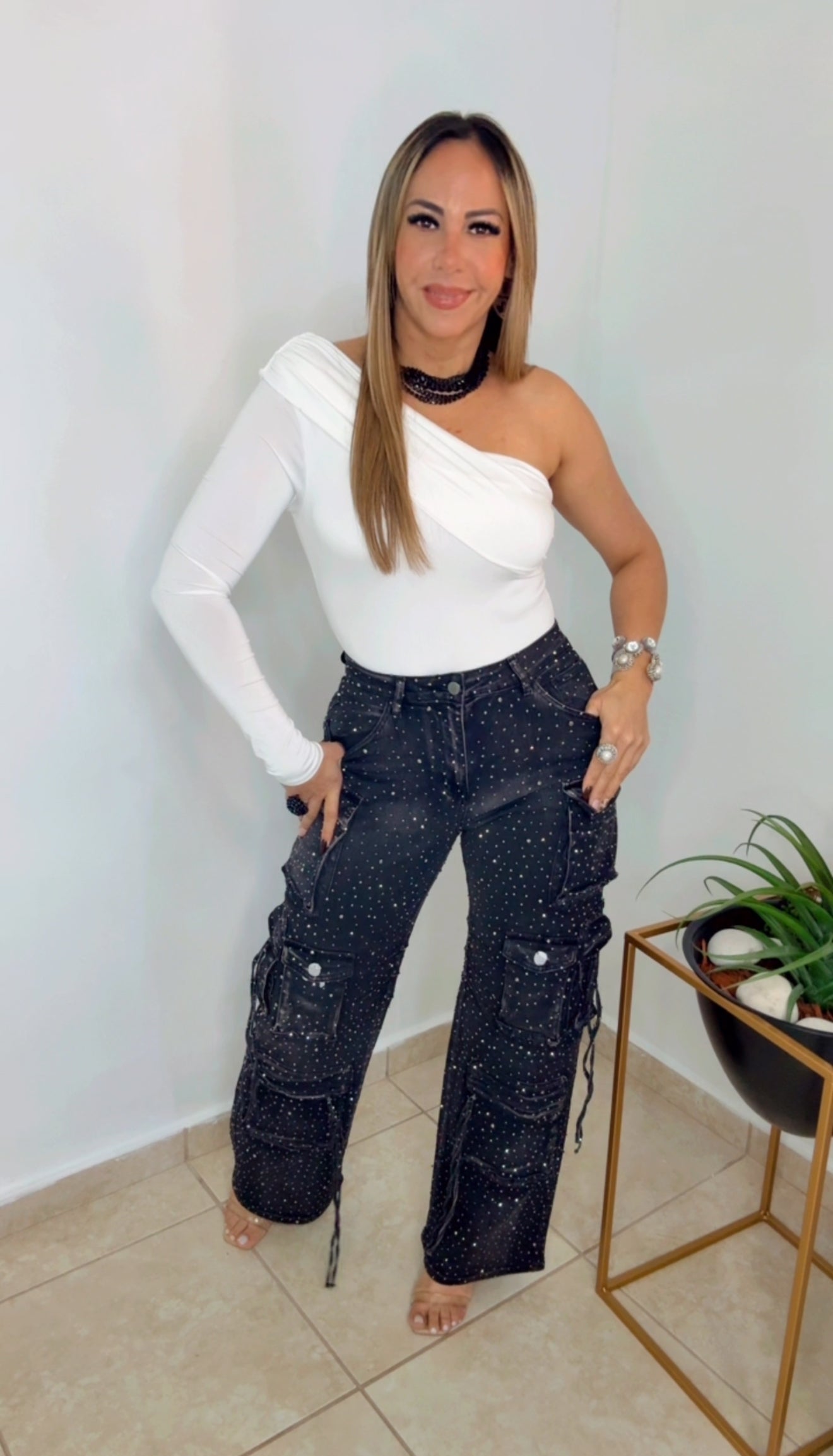 White Asymmetric One Shoulder Body