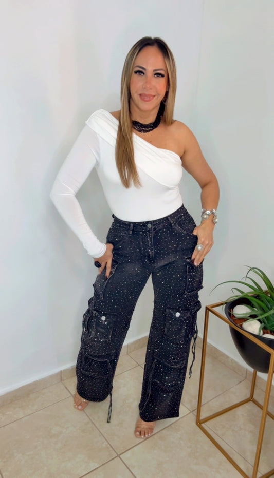 White Asymmetric One Shoulder Body