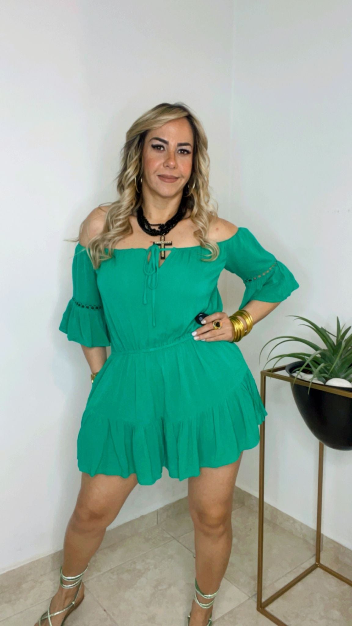 Summer Teal Romper