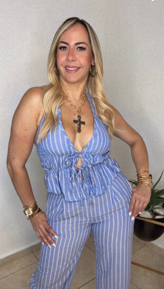 Blue And White Lines Set