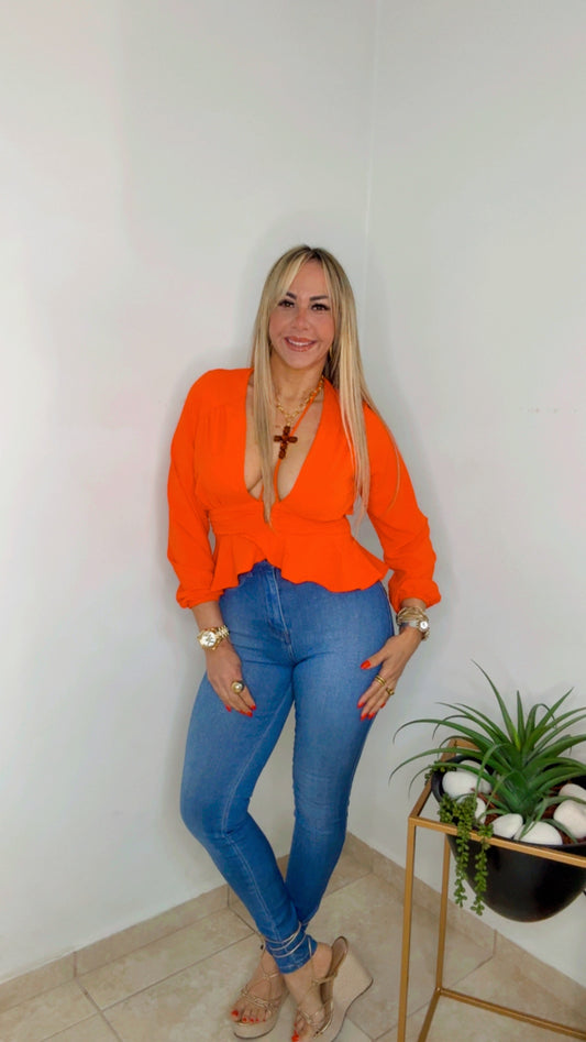 Orange Beautiful Blouse